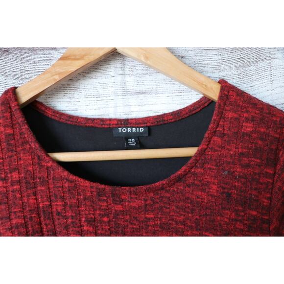 Torrid Size 00 Red Long Sleeve Sweater Dress - Picture 2 of 3